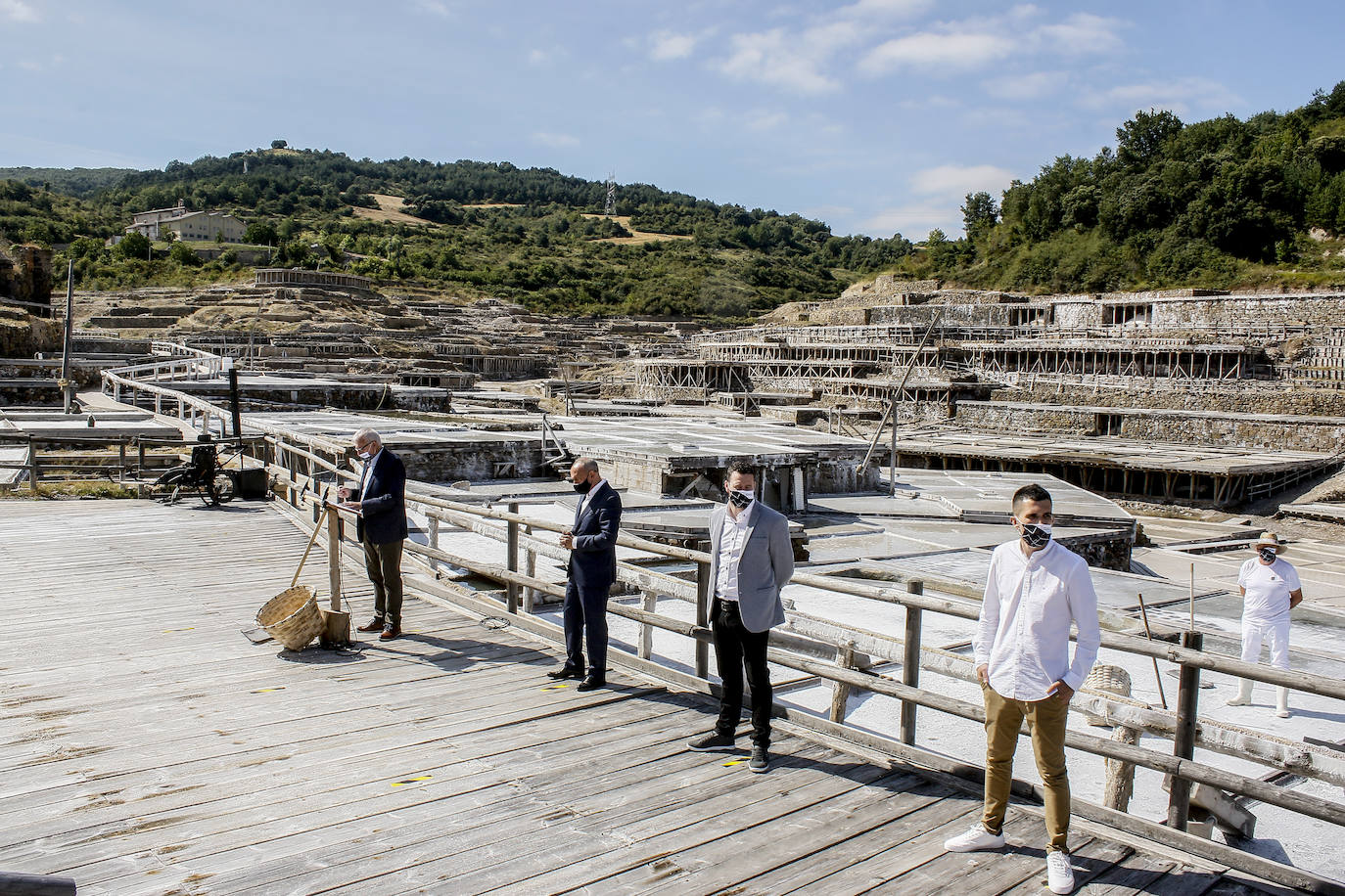 Un momento del acto, en el Valle Salado.