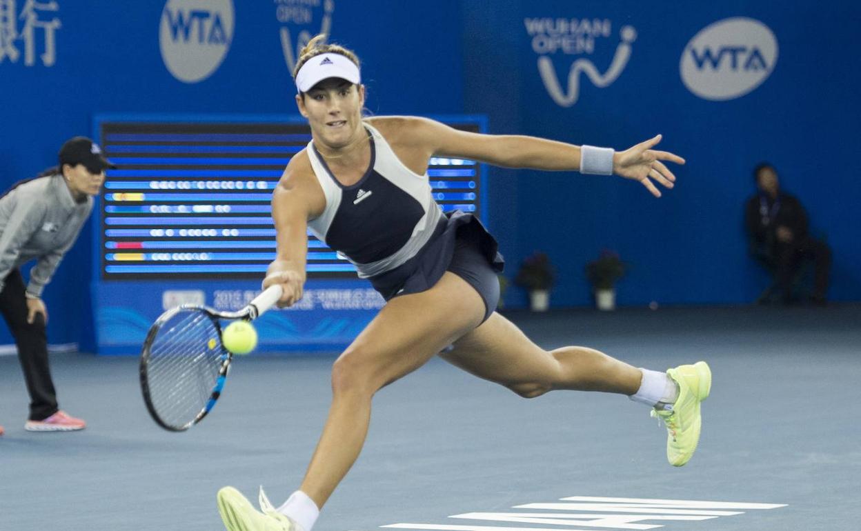 Garbiñe Muguruza durante un partido.