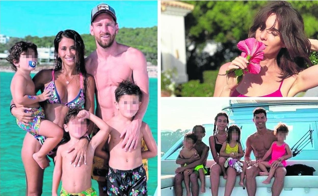 Leo Messi y Cristiano Ronaldo han disfrutado de unos días libres con sus familias en un yate. Arriba, Paz Vega disfruta de sus vacaciones.