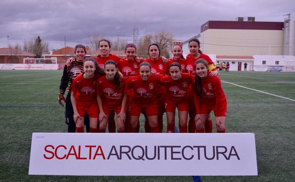 Jugadoras del Sonseca antes de disputar uno de los últimos partidos antes del parón por el coronavirus. 