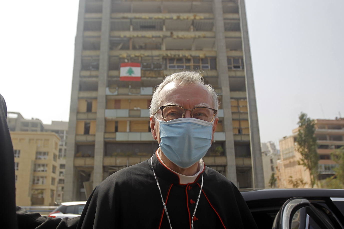 El cardenal italiano Pietro Parolin visita Beirut