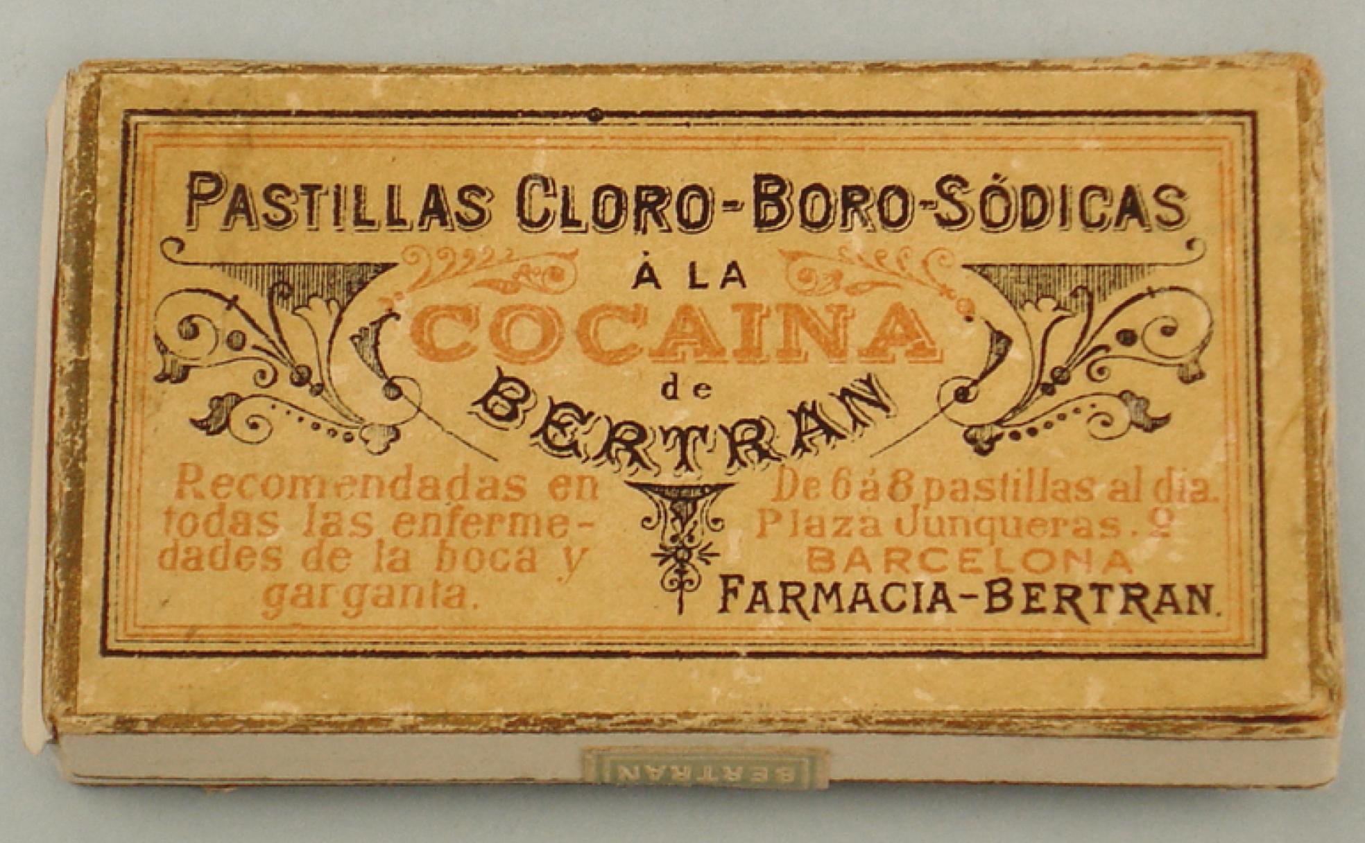 Pastillas «a la cocaína» de la farmacia barcelonesa Bertran. 