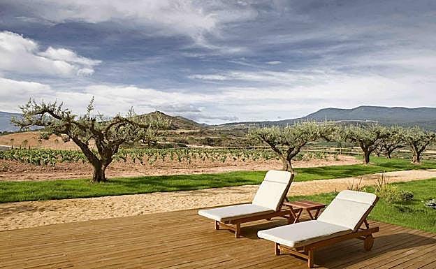 Hamacas en la terraza de Finca de los Arandinos.