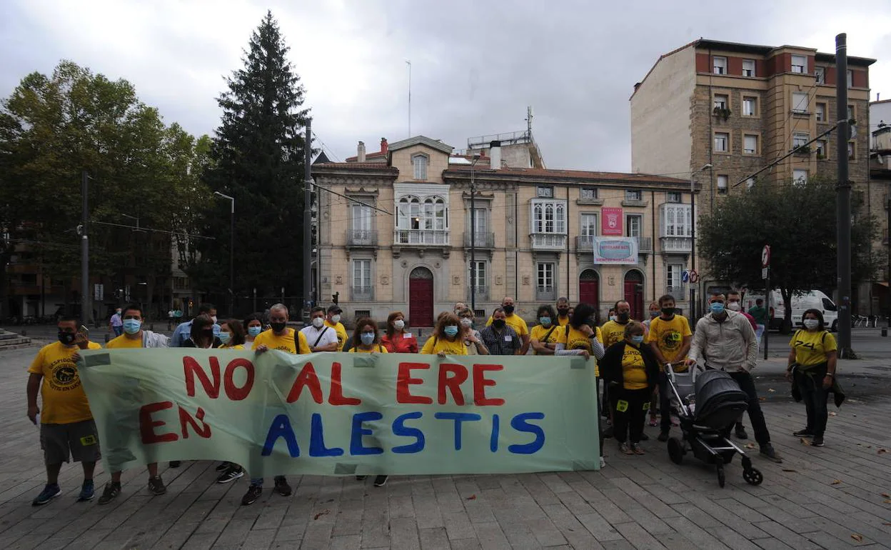 Los trabajadores de Alestis han protagonizado diferentes movilizaciones en contra del ERE en los últimos meses.