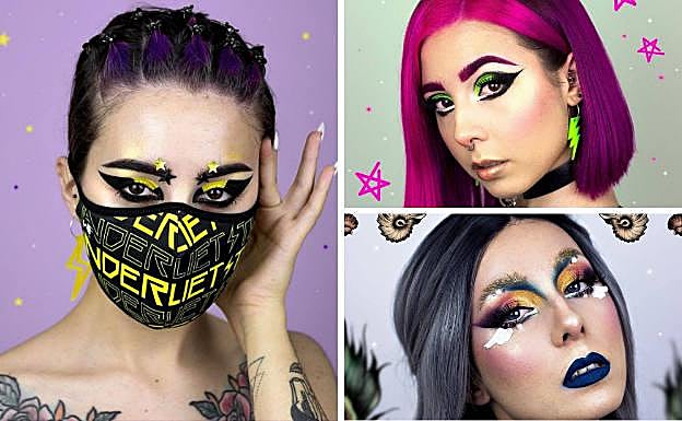 Algunos de los maquillajes que Tamara se realiza a ella misma.