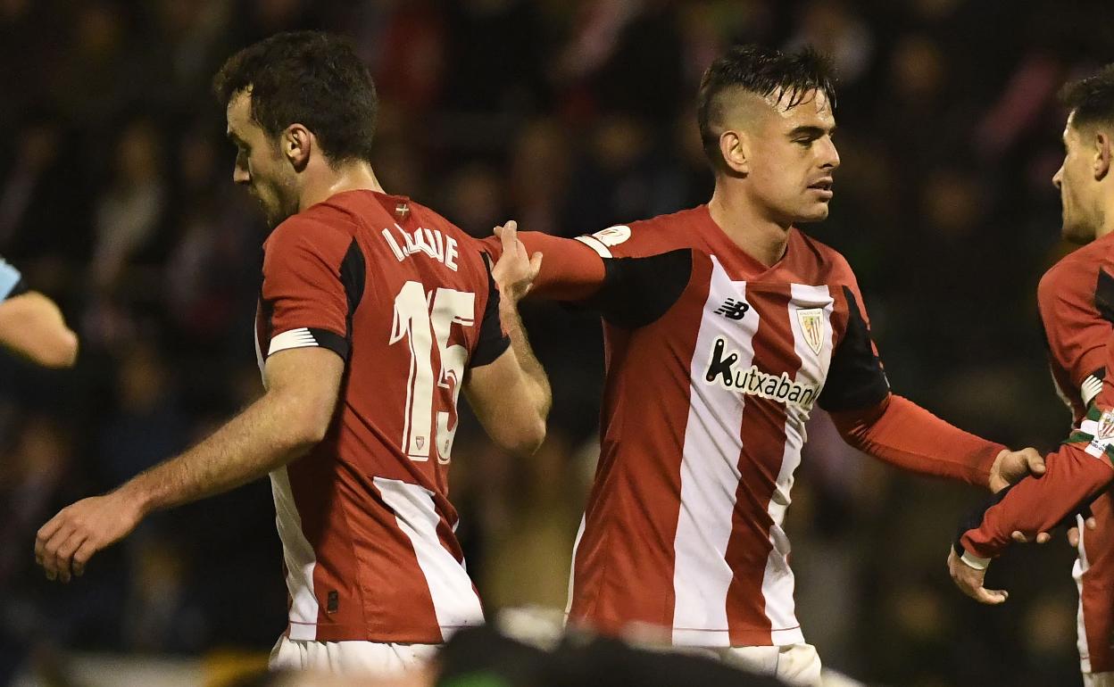 Lekue y Dani Garcia en el partido de Copa en Las Llanas de la pasada temporada.