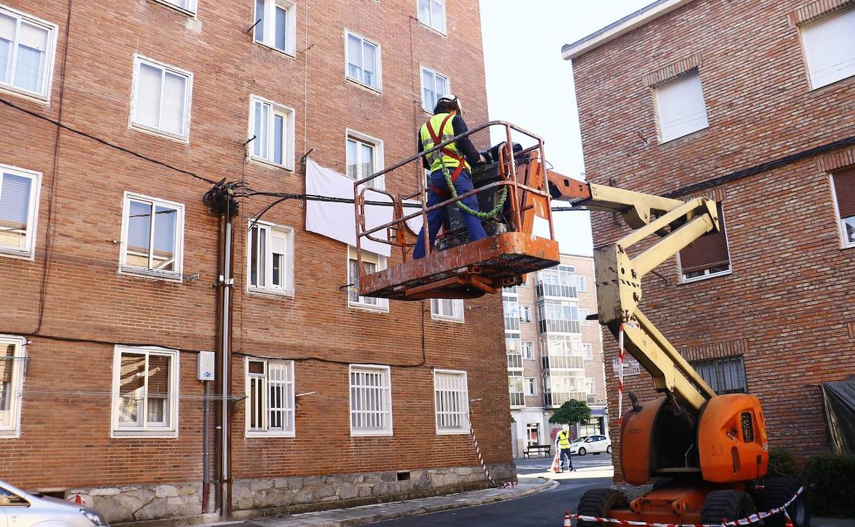 Trabajos en el barrio de Adurza iajenos a esta información.