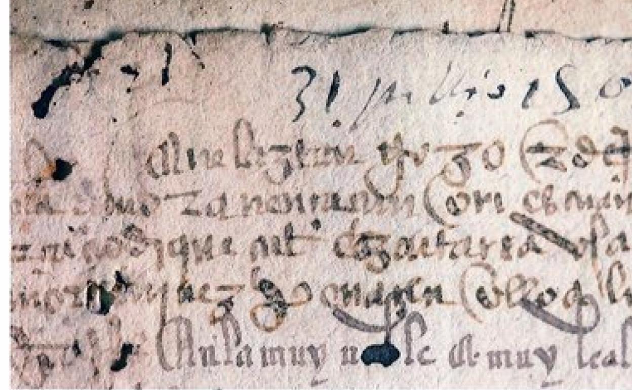 Aurkitutako testuaren irudi bat.