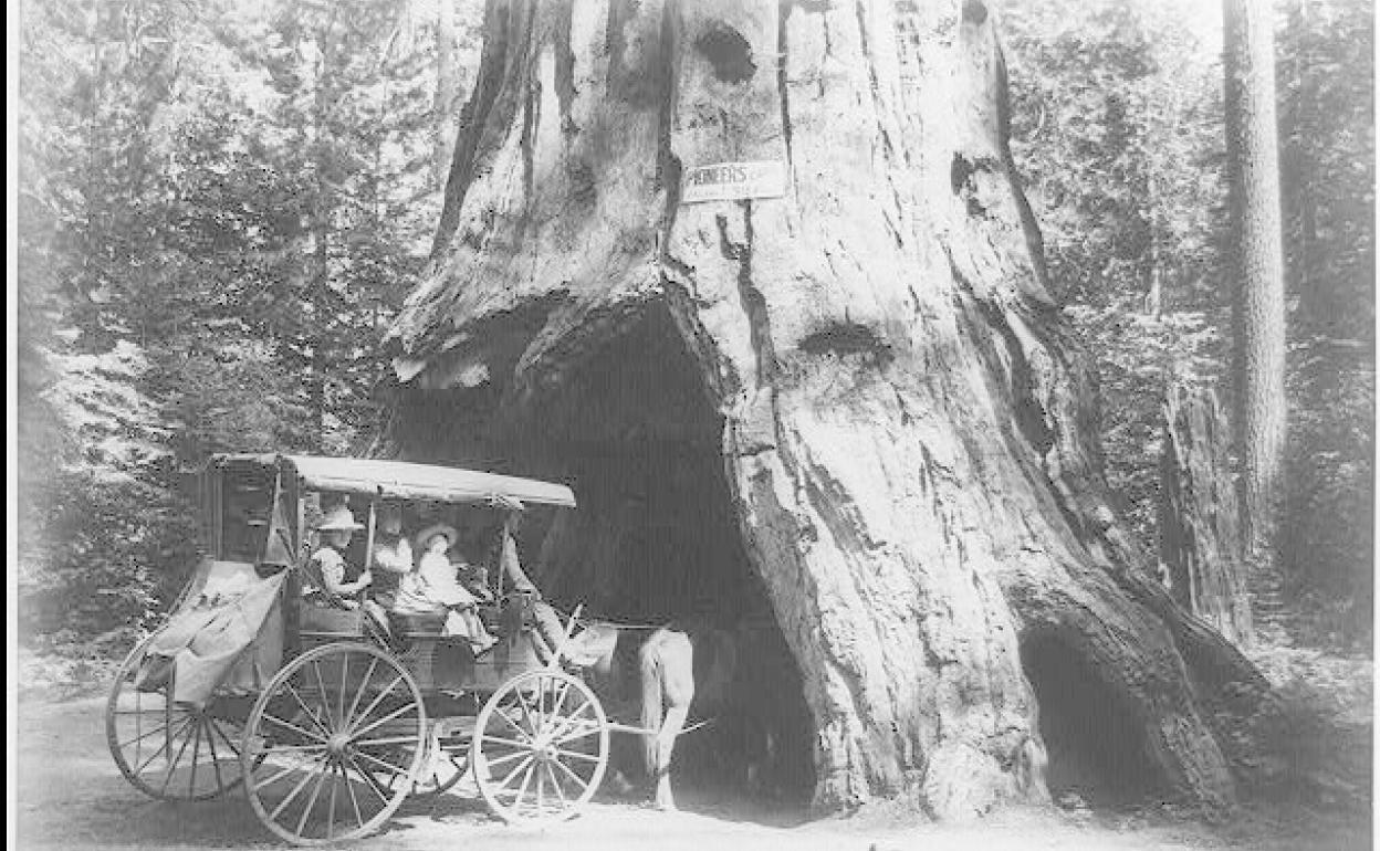 Una imagen antigua de la Cabaña del Pionero.