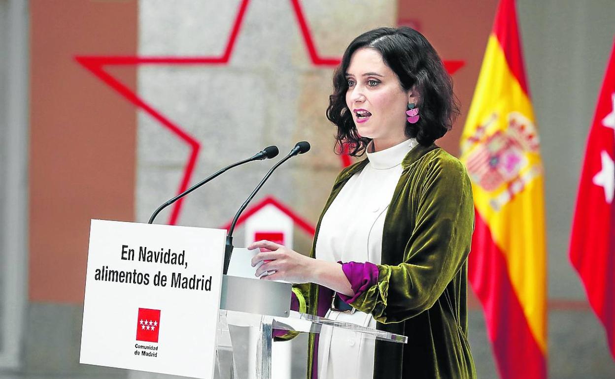 La presidenta de la Comunidad de Madrid, Isabel Díaz Ayuso, ayer en un acto oficial. 