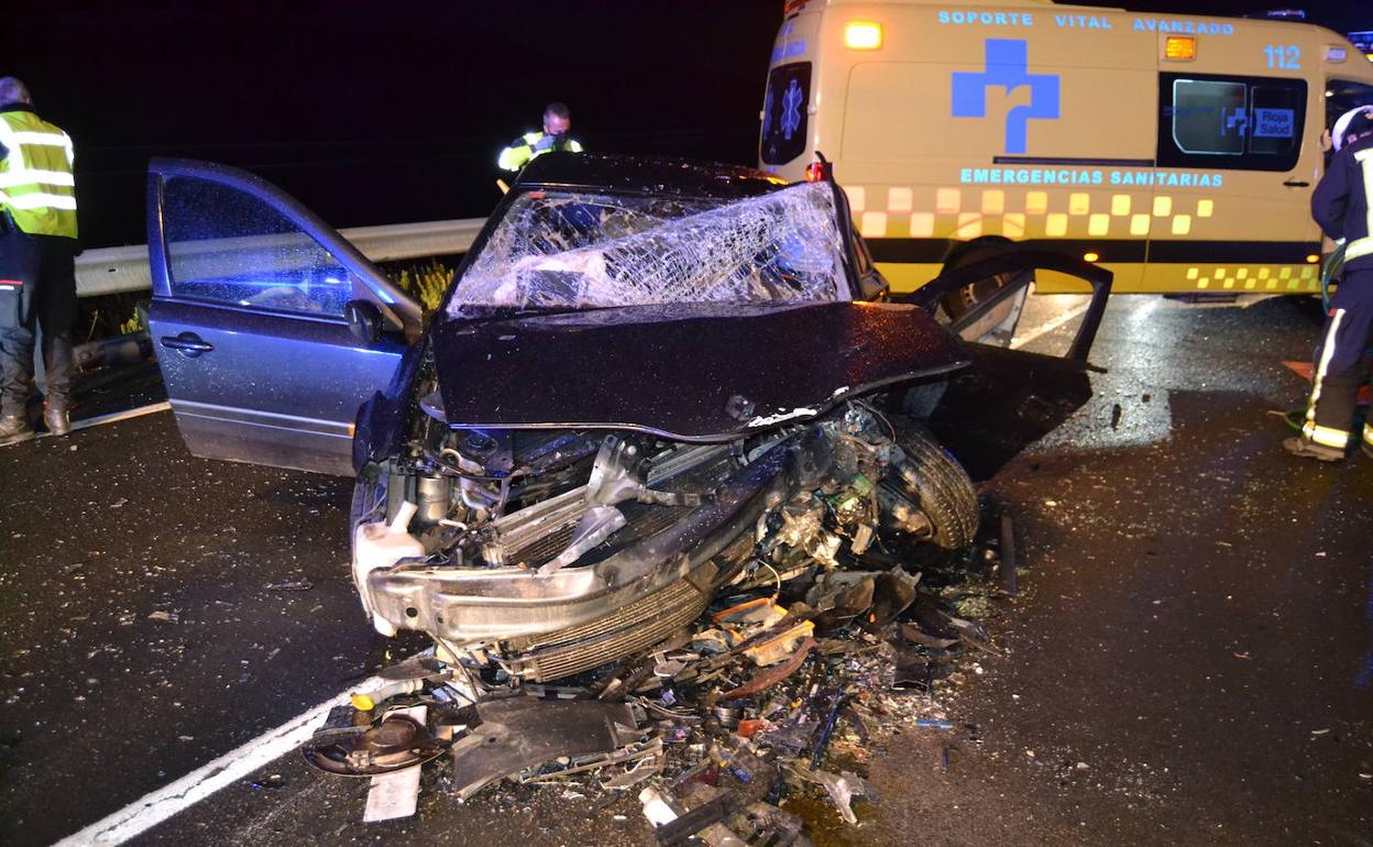 Estado en el que quedó uno de los vehículos implicados en el accidente. 