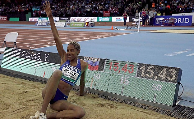 La venezolana después de batir en febrero el récord mundial de triple salto en pista cubierta con 15,43 metros. 