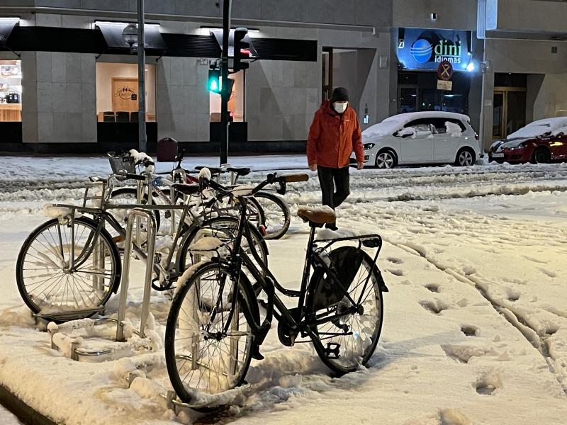 Los más madrugadores han sorteado la nieve en la Avenida.