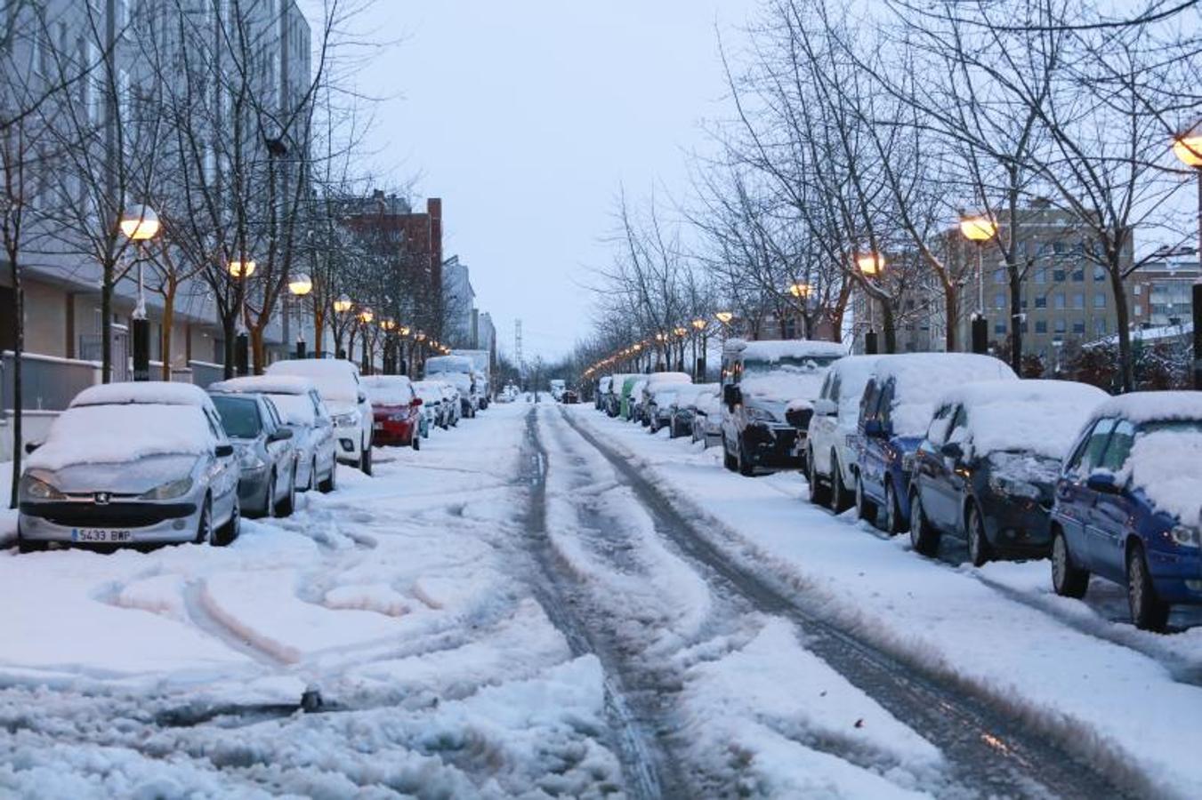 La nieve ha alcanzado un espesor considerable en Vitoria.