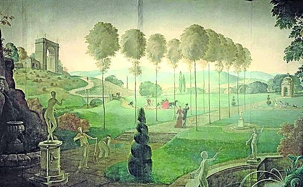 Parte del polémico mural de Rex Whistler en el restaurante de la Tate Britain. 