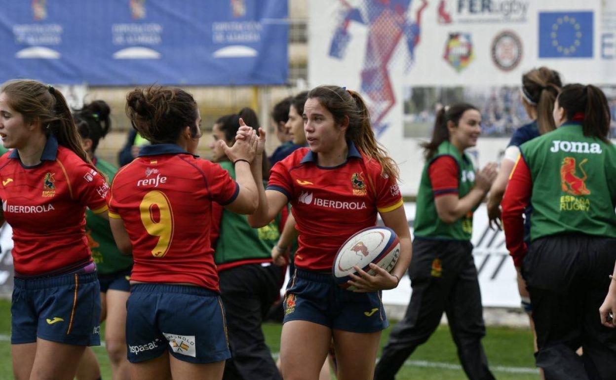 Uri Barrutieta en uno de los partidos con la selección española. .
