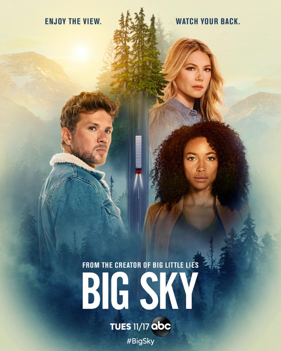 'BIG SKY' | Plataforma: Star de Disney +. Fecha: 23 de febrero. Sinopsis: Dos detectives privados, Cassie Dewell y Cody Hoyt, colaboran con Jenny, expolicía de la que Cody está separado, para buscar a dos hermanas a las que secuestra un camionero en una carretera perdida de Montana. Cuando descubren que no son las únicas chicas que han desaparecido en la zona, tienen que darse prisa para detener al asesino antes de que se lleve a más mujeres.