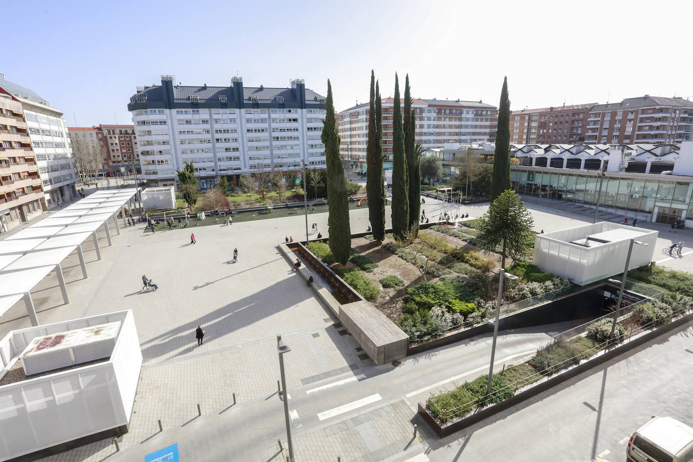 Reforma reciente de la Plaza Santa Bárbara. 