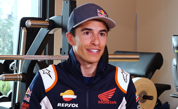 Marc Márquez, en el gimnasio. 