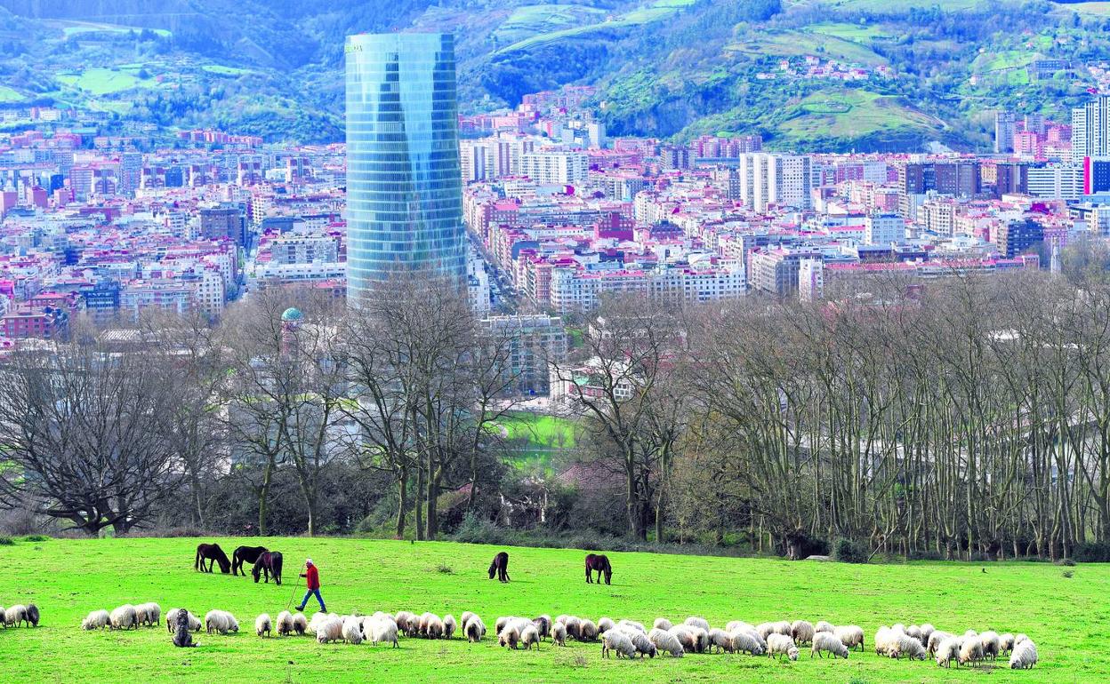 Desde este terreno de 25 hectáreas la vista de Bilbao es inmejorable. 