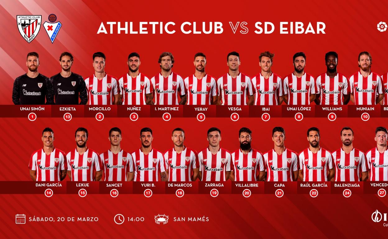 Los 23 convocados por Marcelino para medirse al Eibar.
