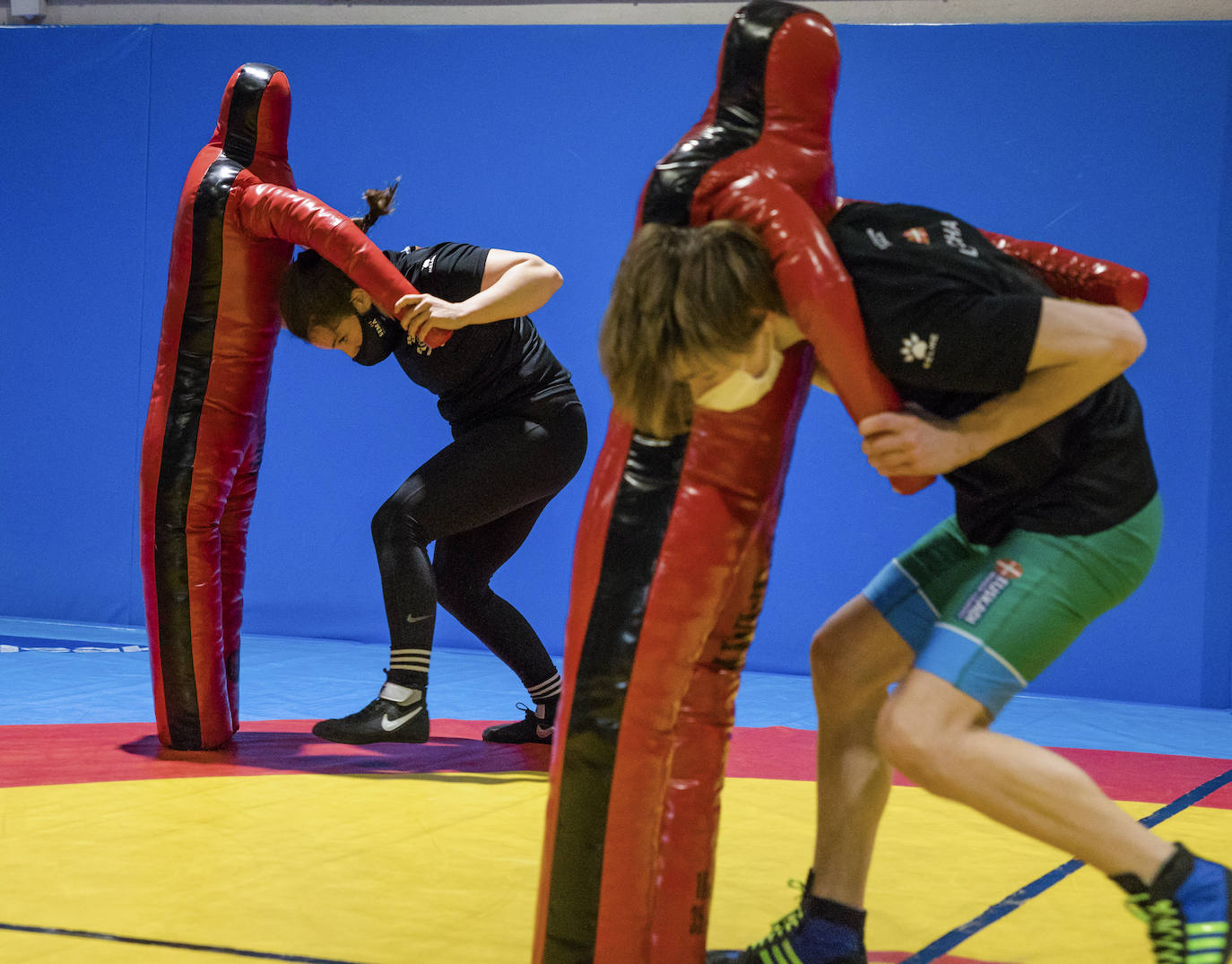 Varios jóvenes, durante un entrenamiento