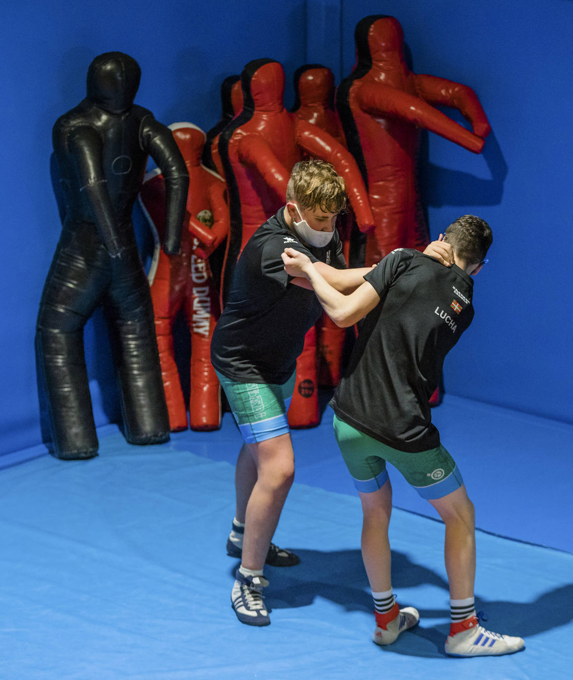 Dos jóvenes, durante un entrenamiento