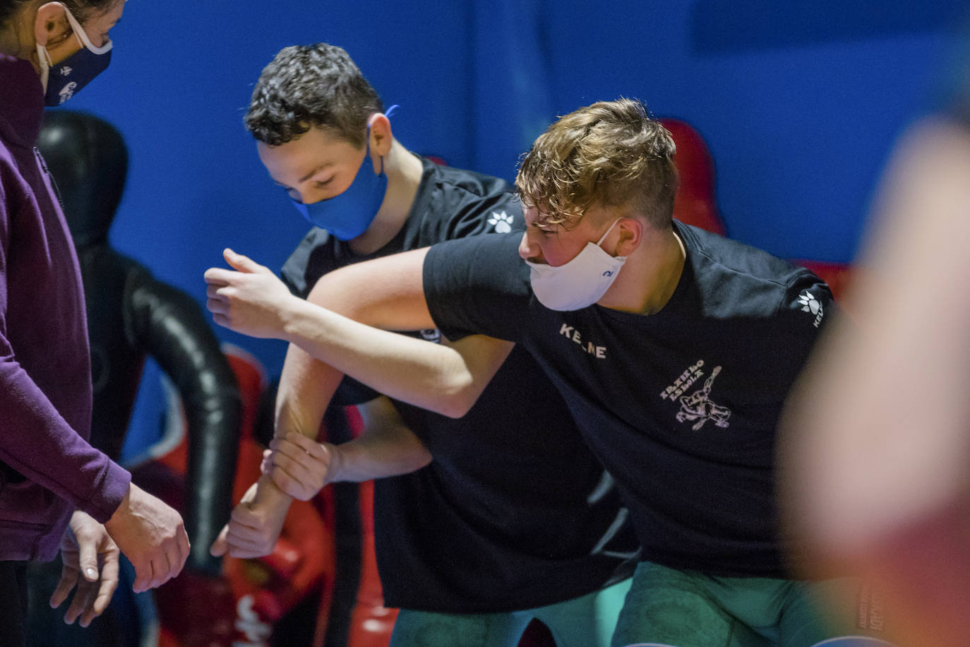 Varios jóvenes, durante un entrenamiento