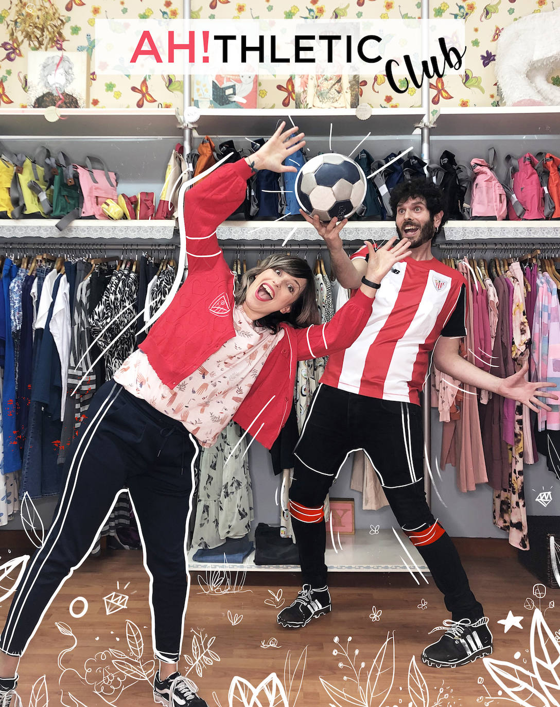 Vanesa Santos y Charly, comerciantes del Casco Viejo.