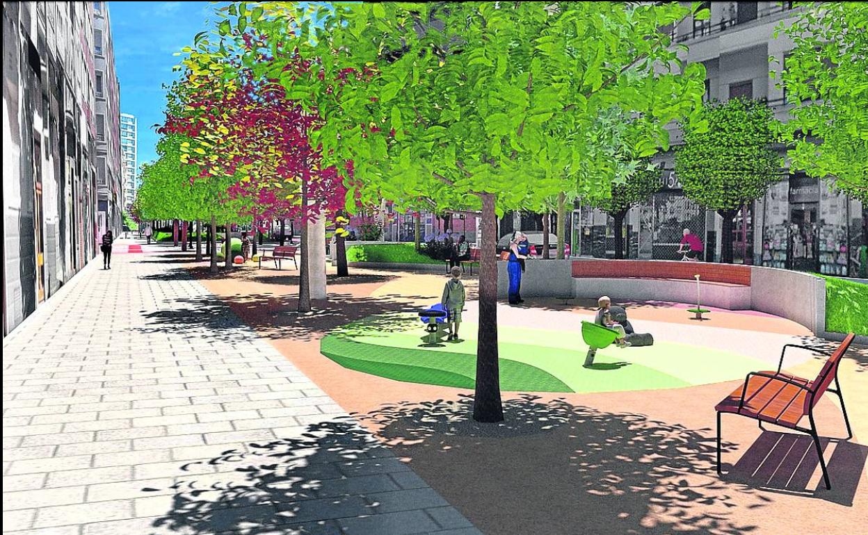 Recreación de una de las zonas de juego de la calle. 