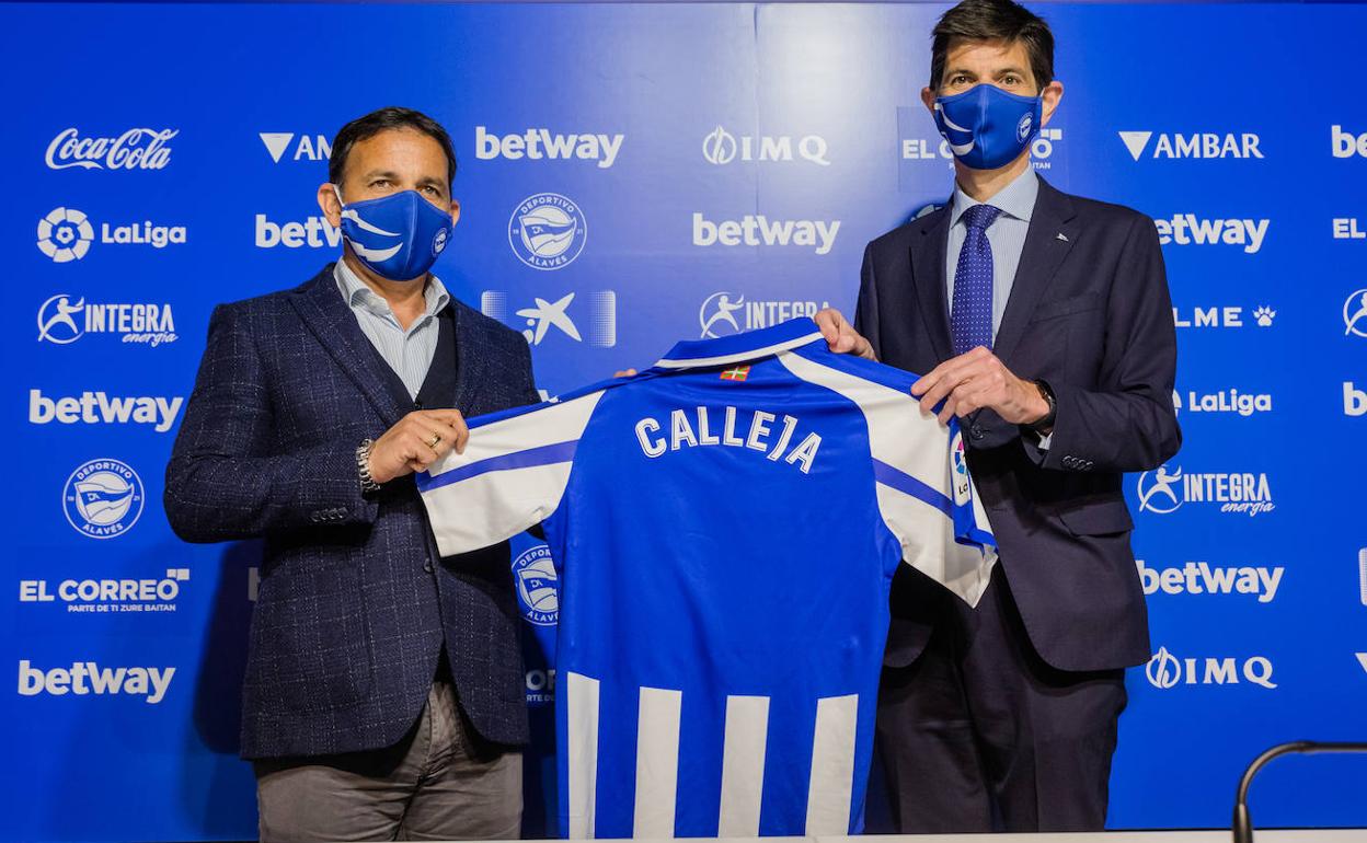 Calleja, durante su presentación como nuevo entrenador del Alavés.