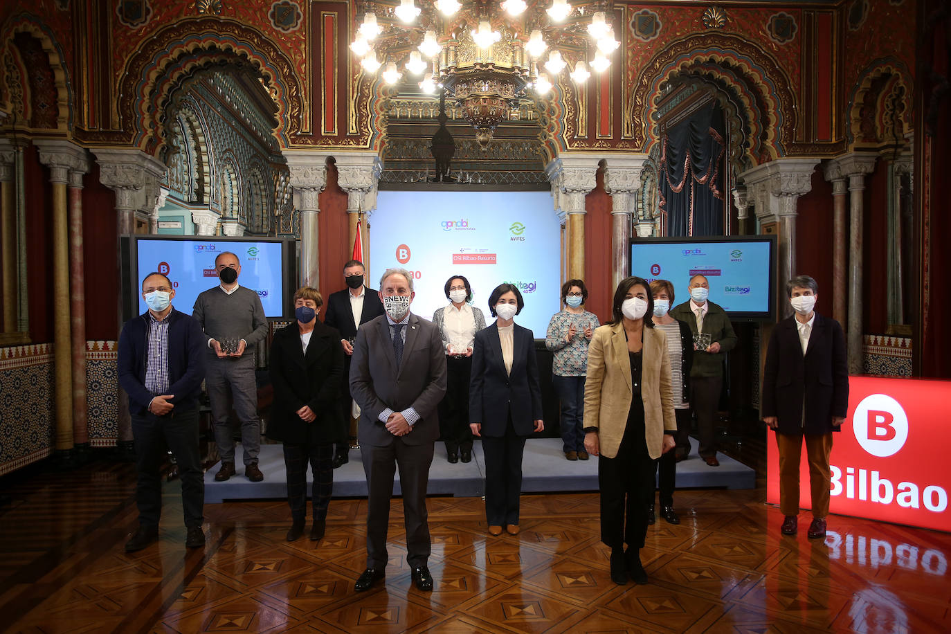 Acto celebrado esta mañana en el Ayuntamiento de Bilbao.