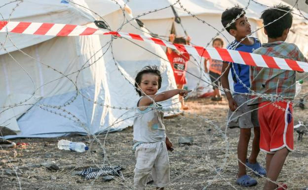 Unos niños en uno de los campos de refugiados.