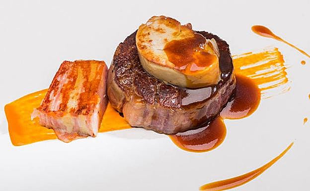 Presa ibérica con chutney de mango.