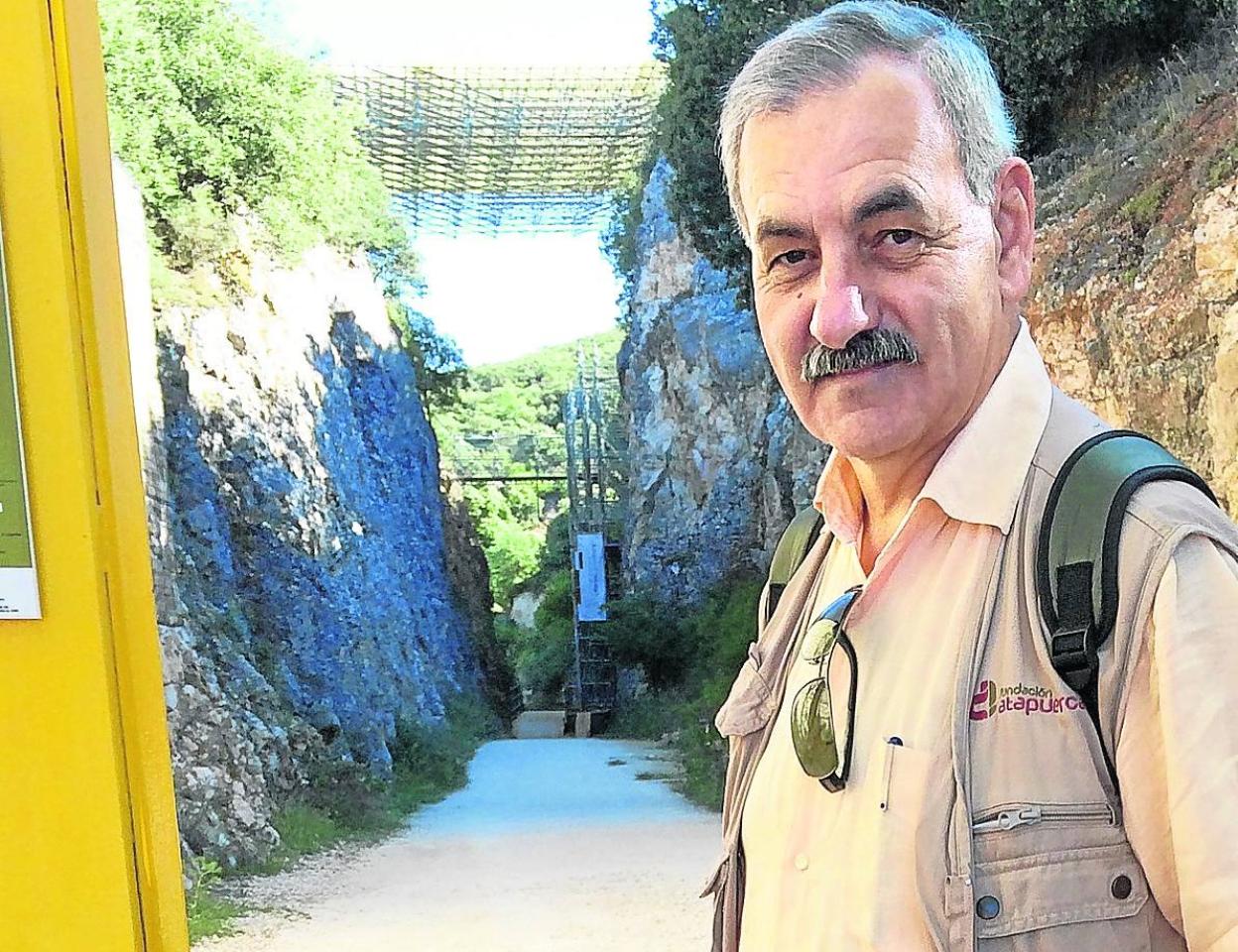 El paleoantropólogo José María Bermúdez de Castro, en Atapuerca. 