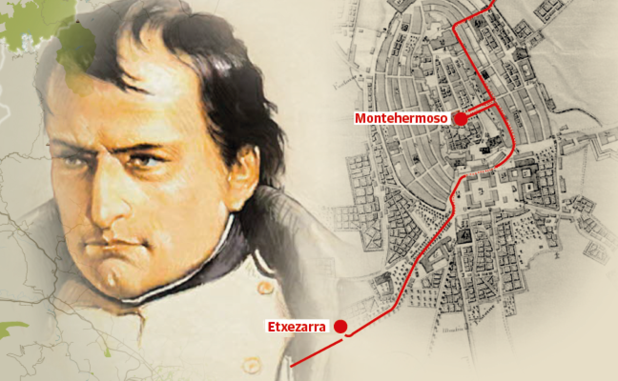 Recorrido de Napoleón por las calles de Vitoria en 1808. 