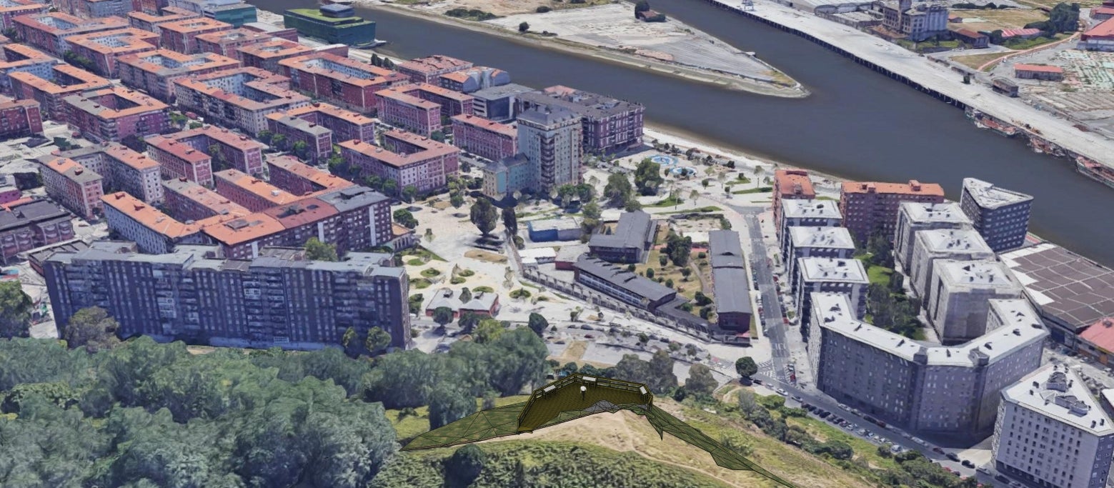 Recreación del mirador del Monte Cabras. 