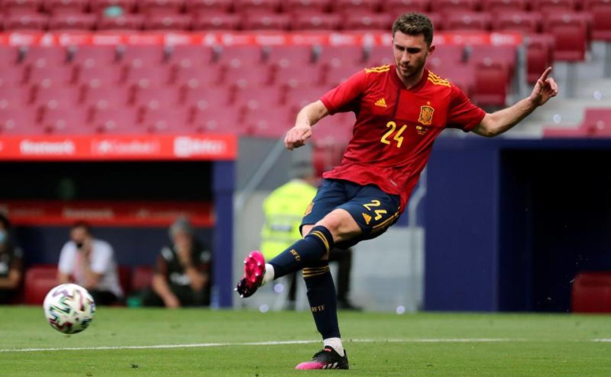 Aymeric Laporte, durante el España-Portugal.