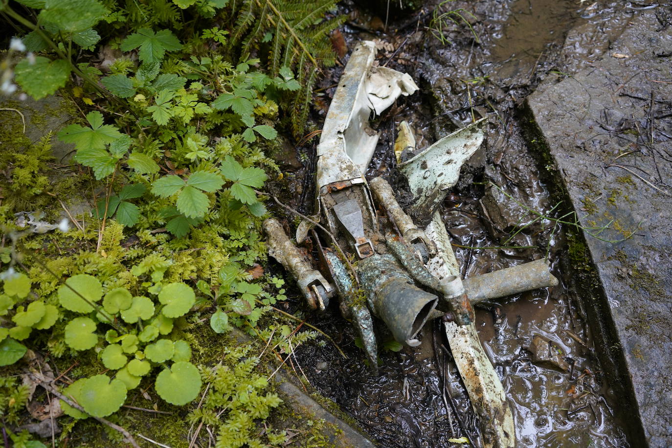 Fotos: Restos del accidente de avión en el Monte Oiz en 1985