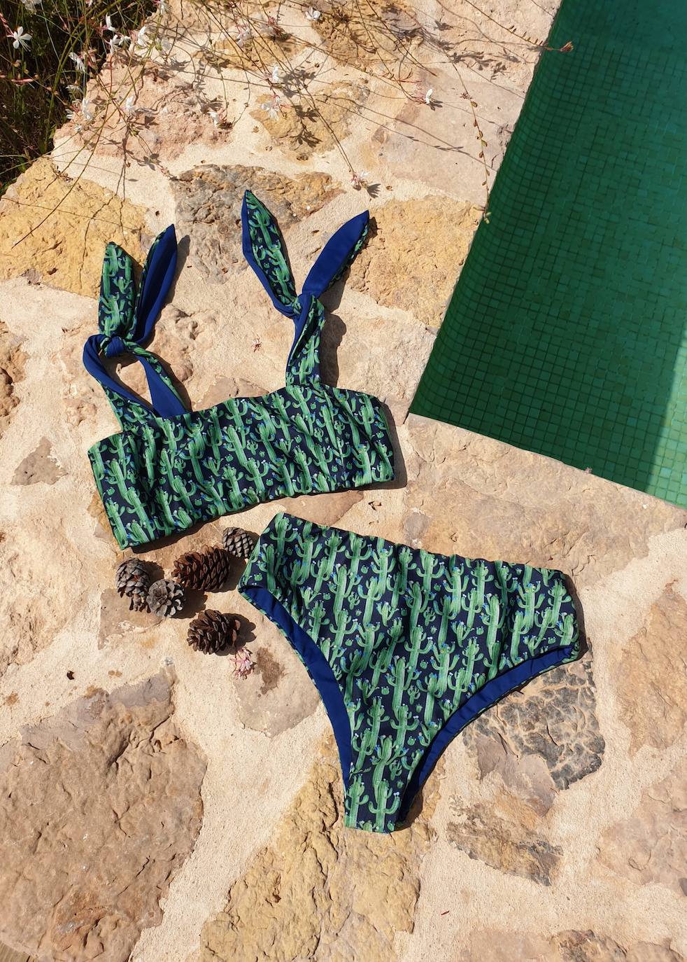 Bikini Laga Cactus de la firma vizcaína Volett. El tejido de las piezas están elaboradas con hilo 100% reciclado a partir de plásticos, redes de pesca y otros desechos de nylon. Su tacto es extra suave y cuenta con costuras invisibles. Cuesta 96,90 euros.