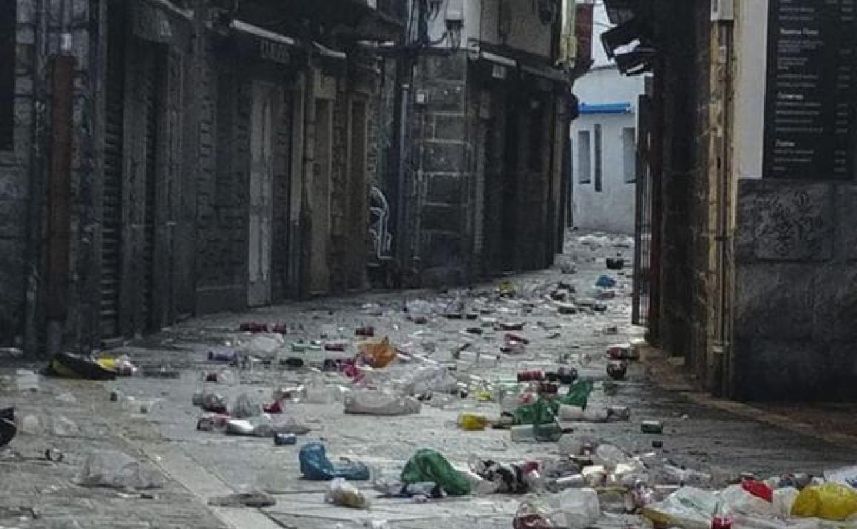 Estado que presentaba la zona de vinos el domingo. / 