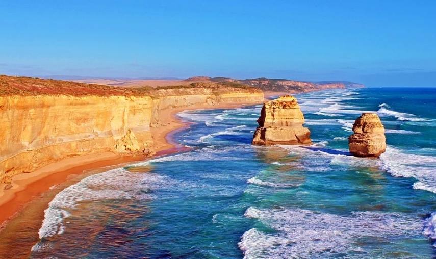 La Great Ocean Road recorre la costa occidental de Victoria por lo que es uno de los mejores lugares para disfrutar de las espectaculares vistas del Océano.