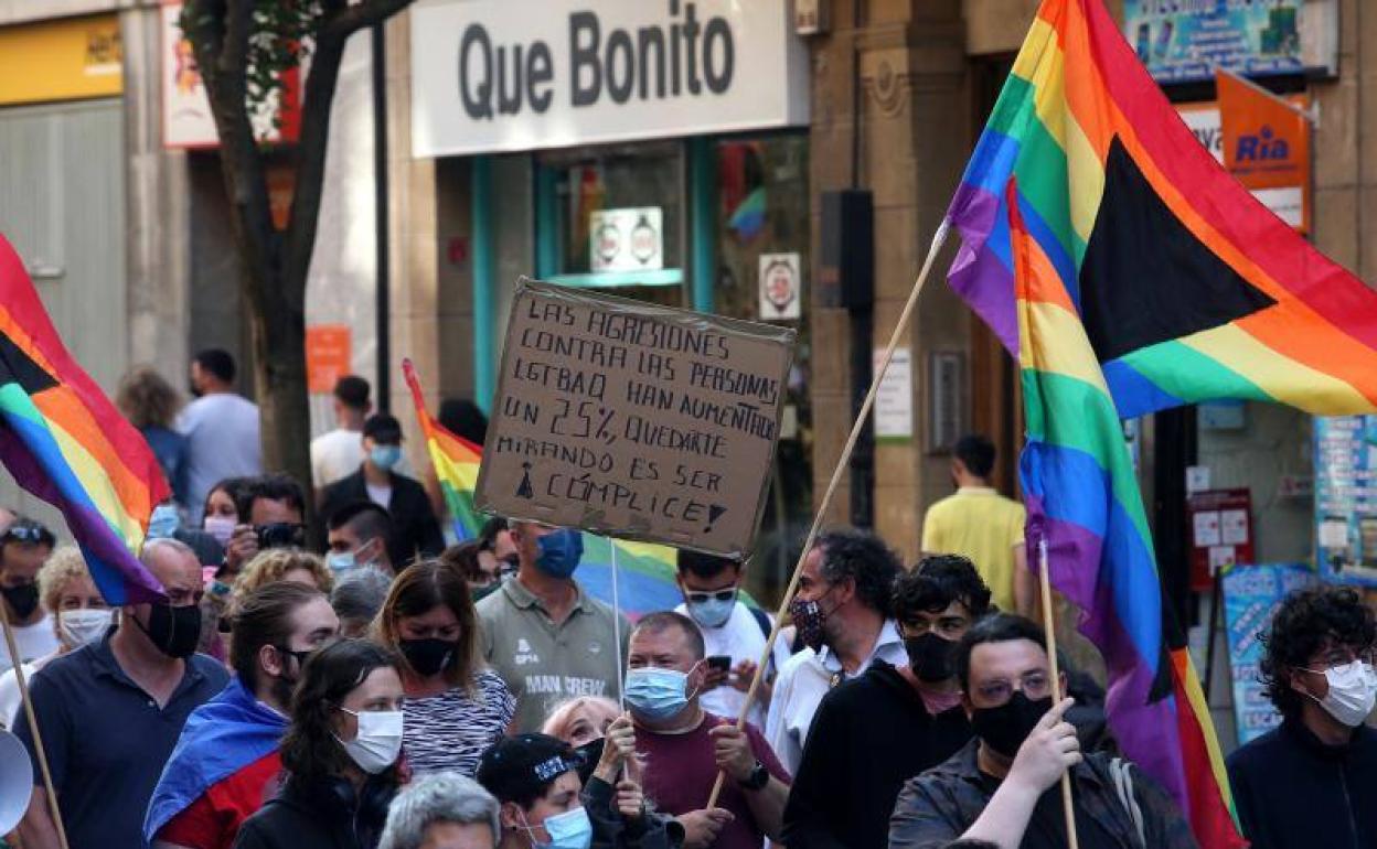 Manifestación contra la homofobia: Bilbao pide justicia para Samuel