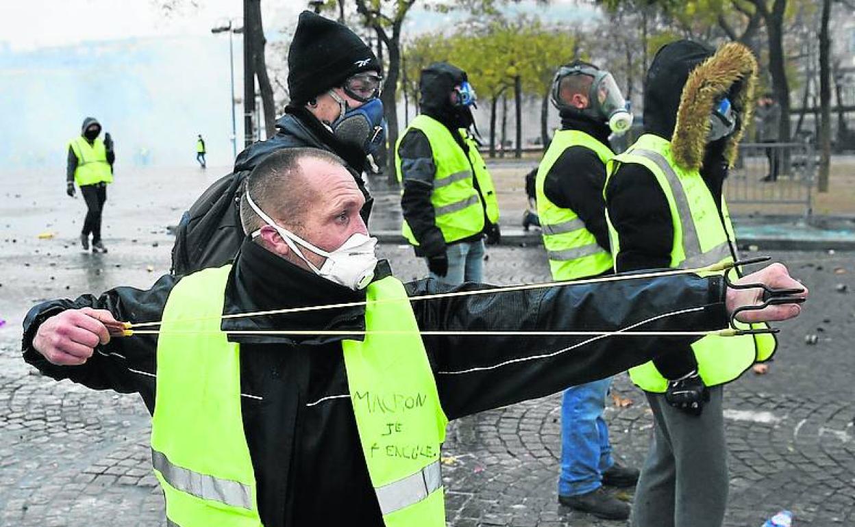 Manifestación de los chalecos amarillos en París. 