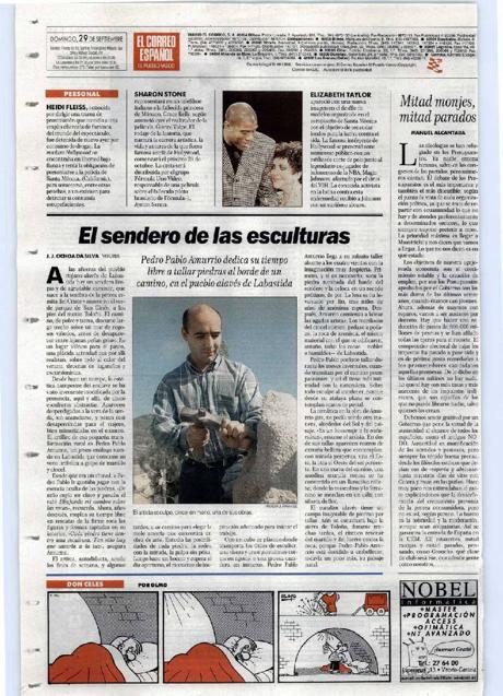 Imagen - La portada del 29 de septiembre de 1996 en la que sale Pedro Pablo Amurrio, enólogo y escultor. 