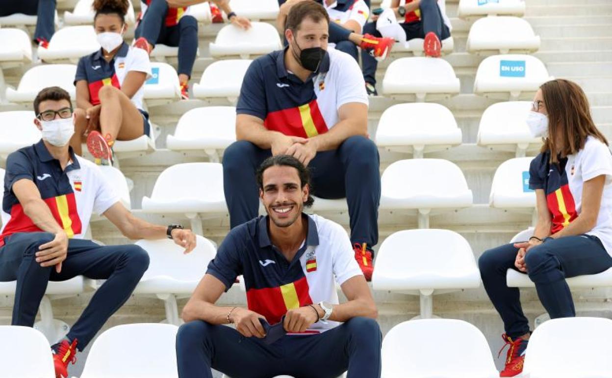 Mohamed Katir, durante el acto de despedida del equipo olímpico de atletismo antes de su participación en Tokio 2020. 