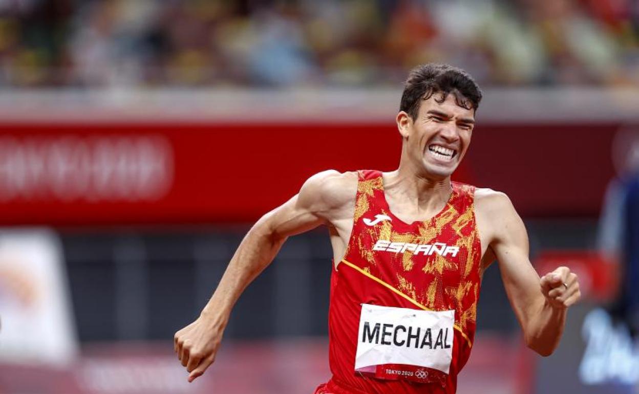 Mechaal en la final de 1.500 metros.