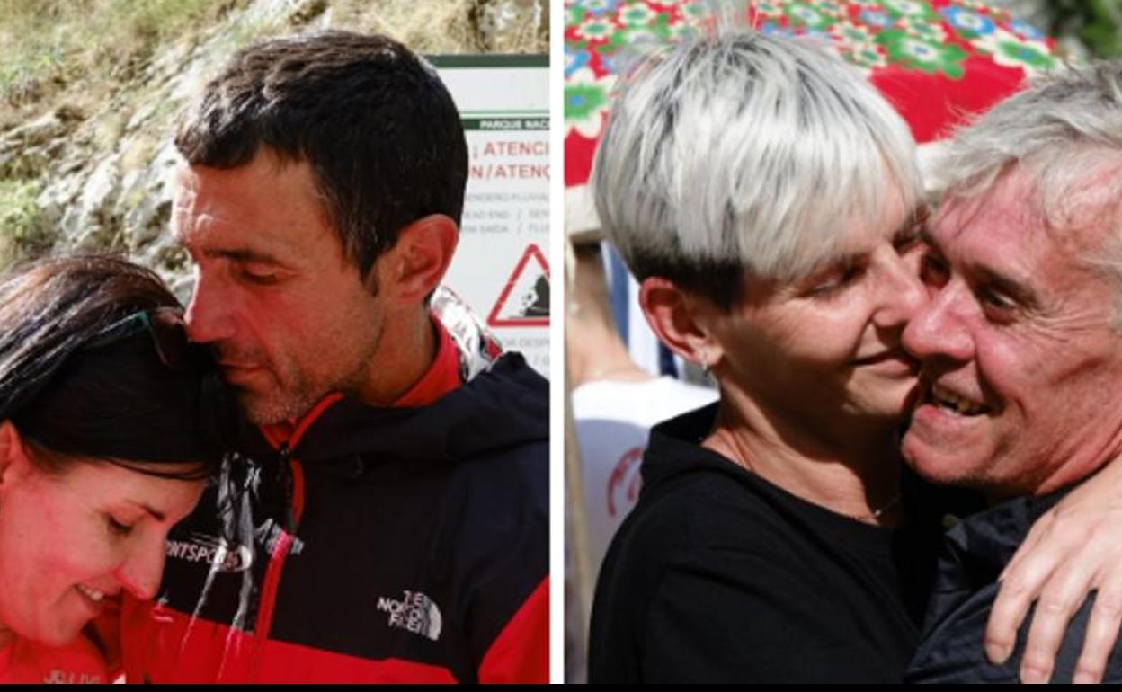 Ramón González y José Antonio García, minutos después de ser rescatados.