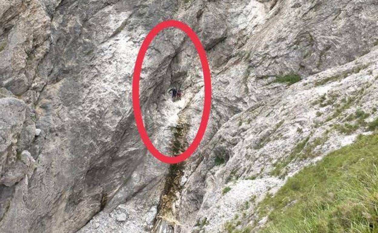 El lugar donde fueron encontrados los dos corraliegos.