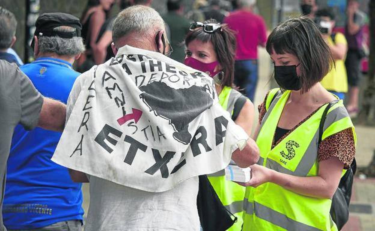 Movilización en favor de los presos de ETA celebrada el mes pasado en Pamplona. 